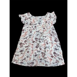 Claudie Pierlot Shirt Blouse Size 36 White Tiger & Floral Print Short Sleeve